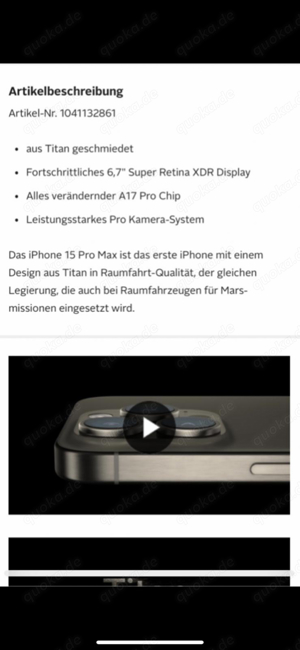 I Phone 15 Pro Max Neu 