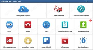 Diagzone 2024 25 Diagnose PKW LKW Elektro Bus Motorrad Maschine Service Reset Codierung Xdiag