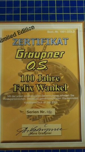 Graupner OS Wankel Motor Gold Edition 1801 Gold