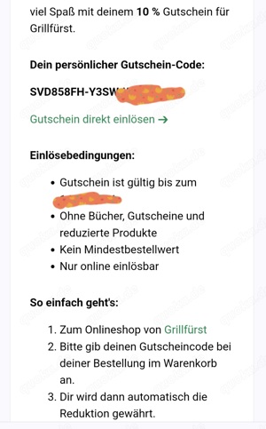 Grillfürst 10 % Gutschein 