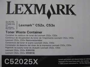 Lexmark Toner C52025X Resttonerbehälter C52x , C53x