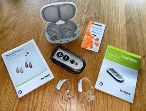 Phonak Hörgeräte Re+Li Silber Hörverstärker Hörhilfe Fernbedienung Zubehör Gebrauchsanweisung 