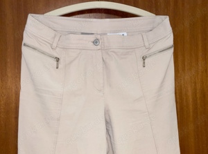 GELCO Damen Gr. 42-44 BW 44,5cm Jeans Hose Stretch Beige Gesteppt