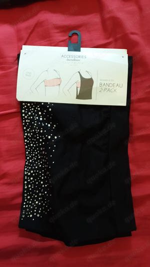 2 Bandeau-Tops * schwarz (mit Glitzer) * Neu & OVP * Einheitsgröße