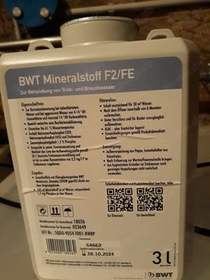 BWT Mineralstoff. F2 FE. Z.Aufbereitung v. Brauch- u. Trinkwasser.