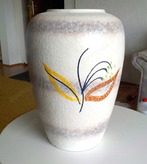 Handbemalte Vase 50er 60er Retro Vintage Mid-century