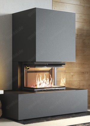 Kaminbausatz  BRILLIANT WIDE Graphit Smart 3XTh 7KW Kamin U-Form Panorama Neu Hajduk LDF-Kamine
