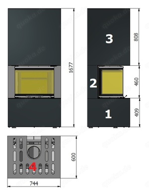 Kaminbausatz  BRILLIANT WIDE Smart 3XTh 7KW Keramik Ofen Kamin Panorama Neu Hajduk LDF-Kamine Bild 8
