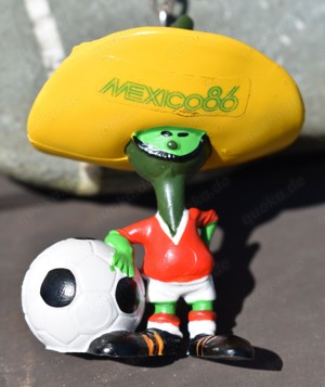 "PIQUE" Fußball WM 1986 Mexico Maskottchen Werbefigur Schlüsselanhänger