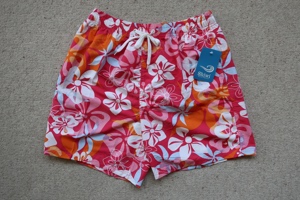 Shiwi Badeshorts Badehose Hawaii Flower Blumen pink weiß L