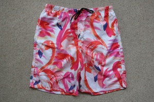 Belongtu Flamingo Boardshorts Badeshorts Badehose pink weiß L