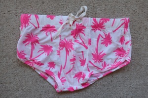 Oboy Beachwear Badehose Beachsprinterpants Palmen weiß pink XL