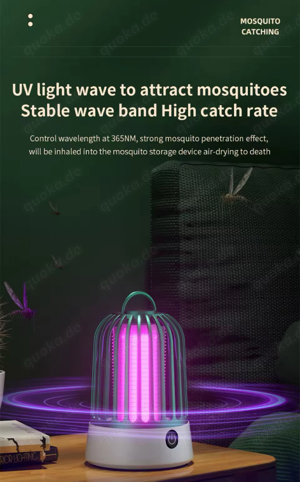 Elektrischer Mückenvernichter, Fliegenlampe UV-Licht - Fliegenfalle Bild 2