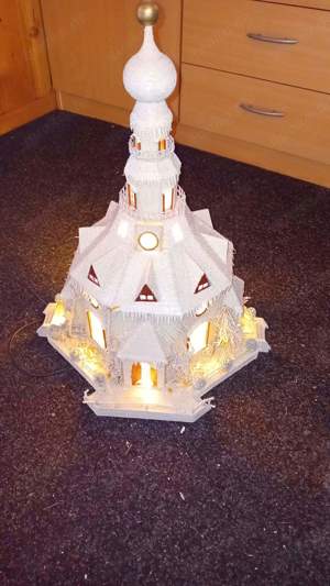 DDR Kirche mit Licht LxBxH 35x35x55 cm