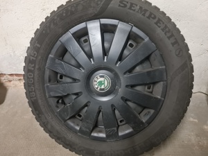 4 Winterreifen, Semperit 185 60 mit Stahlfelgen für Skoda Roomster