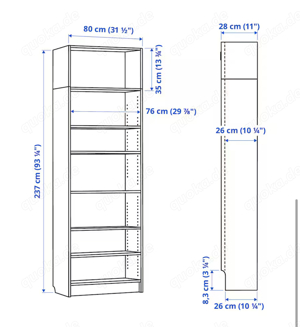 Billy IKEA Regal mit Aufsatz 80cm breit, 28cm tief 