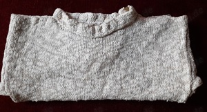 Handgearbeiteter Vintage Kinderpullover aus Leinen mit Baumwollgarn