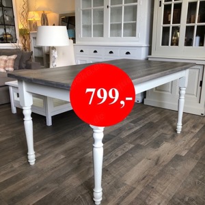 Weisser Esstisch Grau Küchentisch Buchenholz B160xT90cm x H 78 cm NUR ABHOLER