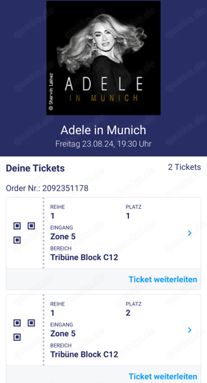 Adele Konzert am 23.8.2024