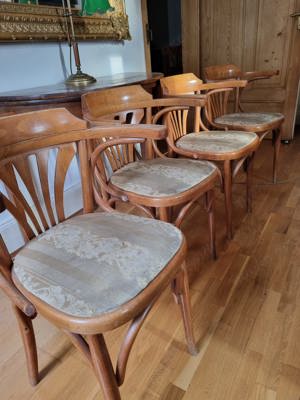 Bistro Stuhl Thonet mit Armlehne und Stoffbezug, sehr stabil, 10 stk vorhanden