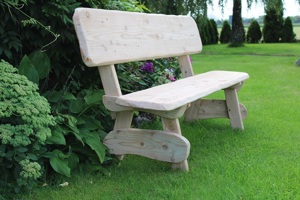 Gartenbank aus Holz mit Gravur. Jubiläumsgeschenk. Bild 9