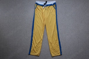 Workout Fitness Sweatpants Hose gelb blau weiß Streifen XL