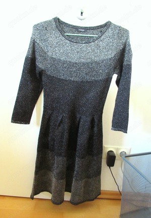 Neues schwarz silbernes glitzerndes Kleid mit Ärmeln XS 