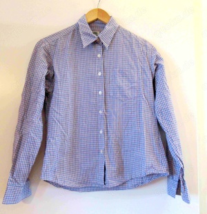 blaukarierte langärmelige Bluse von Collins S   M