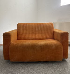 Vintage Design-Sessel Fat Mama orange bequem Loveseat