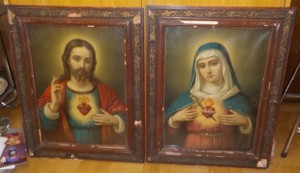 2 Marienbilder Jesusbilder Vintage Mid-Century