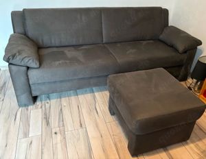 Sofa 3-Sitzer inkl. Hocker (grau) von Dieter Knoll (Serie Monte)