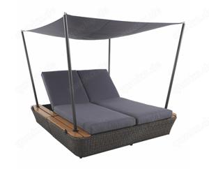 Entspannung pur! Daybed! Gartenliege Islo von MHW mit Dach, dunkelgrau