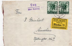 (0125) Brief mit D.R. 662 (2x) mit Stempel Lay