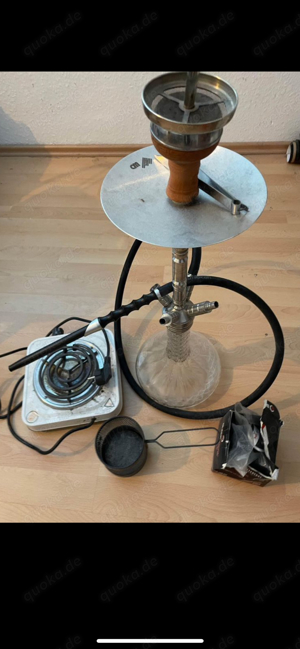 Shisha mit Schlauch, Kohleanzünder & Restbestand Kohle