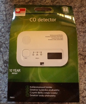FLAMINGO Marken Kohlenmonoxidmelder   CO Detector, Sensor mit 10 Jahren Lebensdauer, OVP+versiegelt