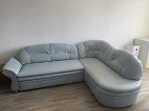 Leder Schlafsofa mint