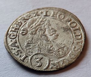 Leopold I. silber 3 Kreuzer St. Veit mint 1680 IR 1,46gr 2cm Bild 4