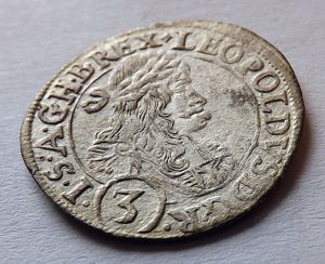 Leopold I. silber 3 Kreuzer St. Veit mint 1680 IR 1,46gr 2cm Bild 2