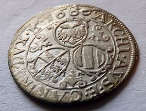 Leopold I. silber 3 Kreuzer St. Veit mint 1680 IR 1,46gr 2cm Bild 8