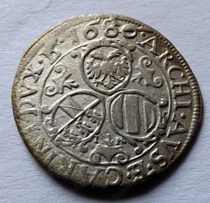 Leopold I. silber 3 Kreuzer St. Veit mint 1680 IR 1,46gr 2cm Bild 9