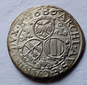 Leopold I. silber 3 Kreuzer St. Veit mint 1680 IR 1,46gr 2cm