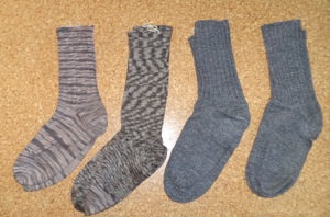 4 Paar Wollsocken, GETRAGEN, Stricksocken, selbst-hand-gestrickt,Größe 38 - 40, 1a Sockenqualität