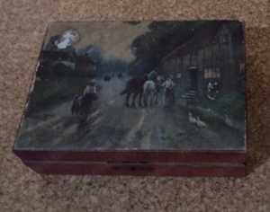 Sehr altes Holzkästchen   Schatulle   Schmuck Kasten   Box RETRO antik ca. 1930er   1940er Jahre