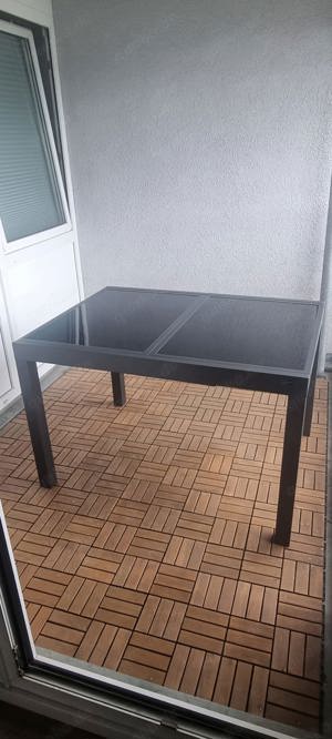 Gartenmöbel Tisch Aluminium Set Glastisch Stühle Hochlehner