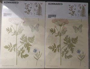 2x Ikea KINNARED Deko Aufkleber Farn & Blumen OVP! SELTEN! 