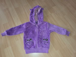 Baby Mädchen Kuscheljacke lila Eulen Größe 74 80