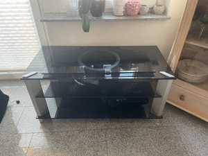 HiFi Rack   Fernsehtisch inkl. Drehplatte aus Glas