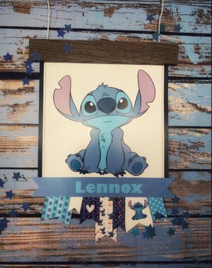 Stitch Türschild Holzwimpel Lilo und Stitch NEU mit Wunschname