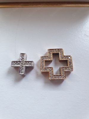 CHRIST KREUZ ANHÄNGER mit Brillanten Ca.0,50 Ct In 585er bicolor Bild 3