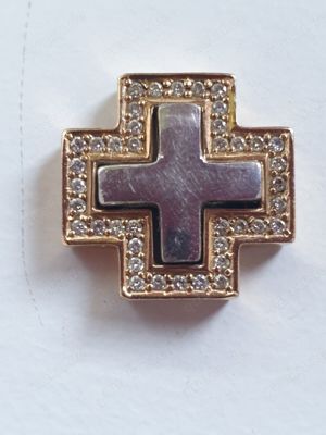 CHRIST KREUZ ANHÄNGER mit Brillanten Ca.0,50 Ct In 585er bicolor Bild 2